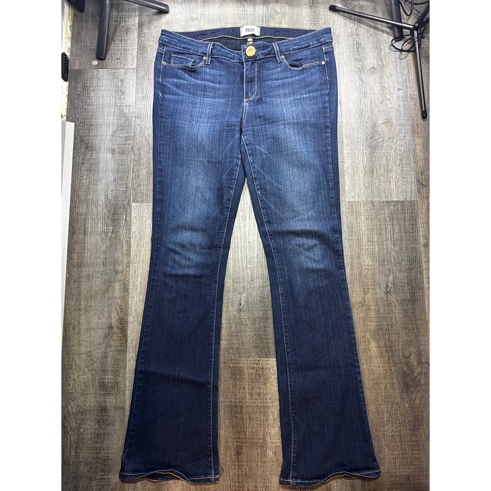 Paige Manhattan Bootcut Jeans Dark Wash Blue Denim Size 33 Womens
